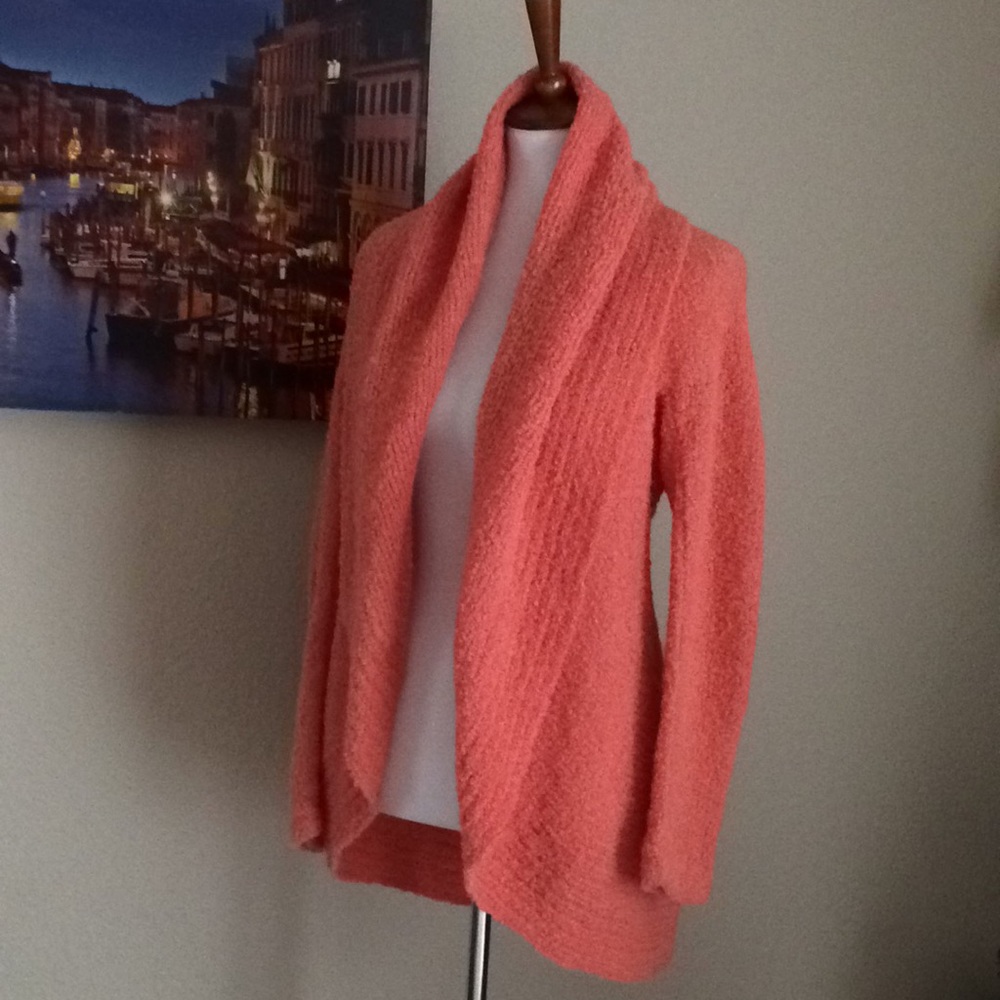 Alpaca in Style Coral Open Cardigan Sz S  🤗